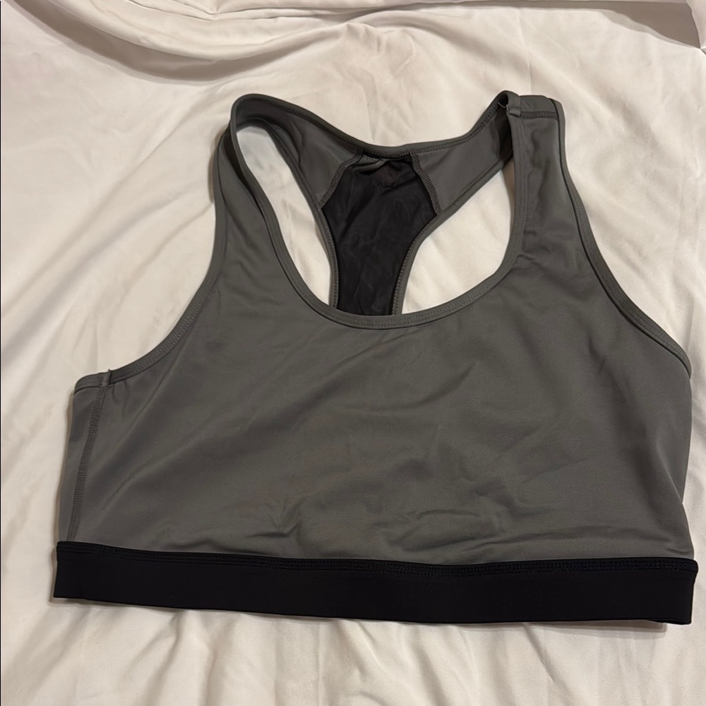 LuLaRoe Gray and Black Sports Bra with Racerback Design